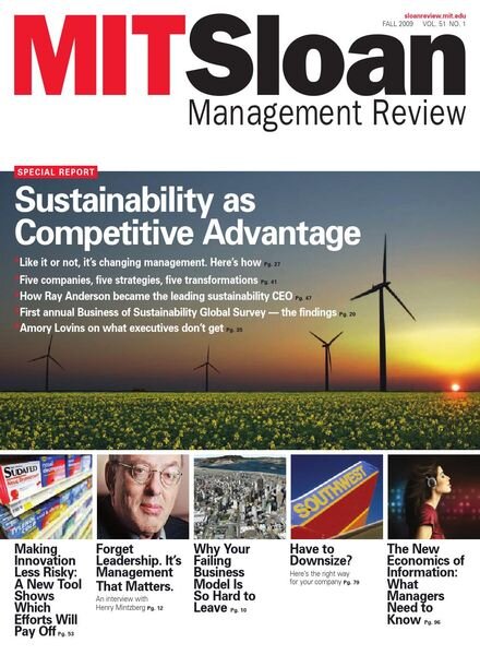 MIT Sloan Management Review – Fall 2009 Cover