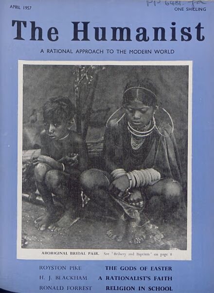 New Humanist – The Humanist, April 1957 Cover