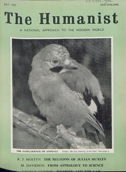New Humanist – The Humanist, July 1957 Cover