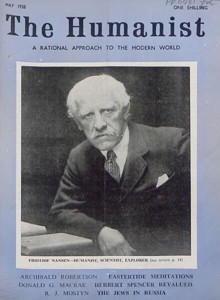 New Humanist – The Humanist, May 1958 Cover