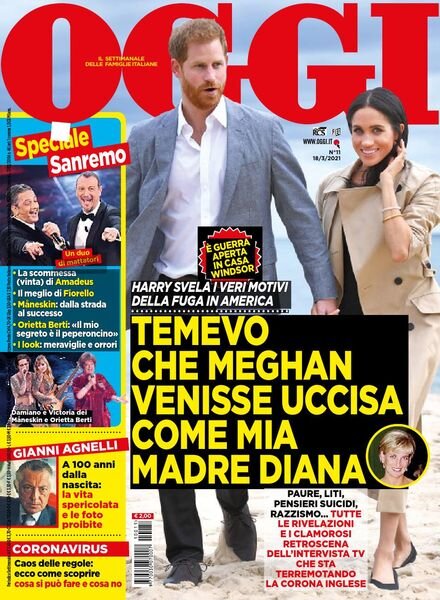 Oggi – 18 marzo 2021 Cover