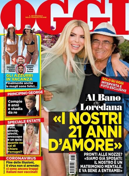 Oggi – 29 luglio 2021 Cover