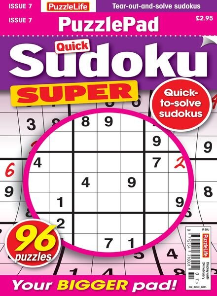 PuzzleLife PuzzlePad Sudoku Super – 27 January 2022 Cover