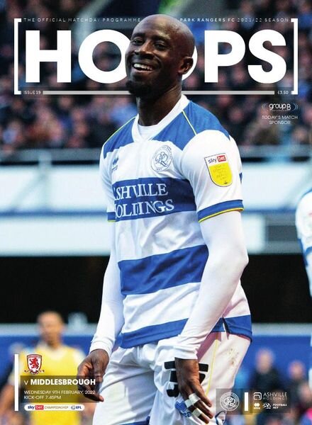 QPR Official Programmes – QPR v Middlesbrough – 9 February 2022 Cover