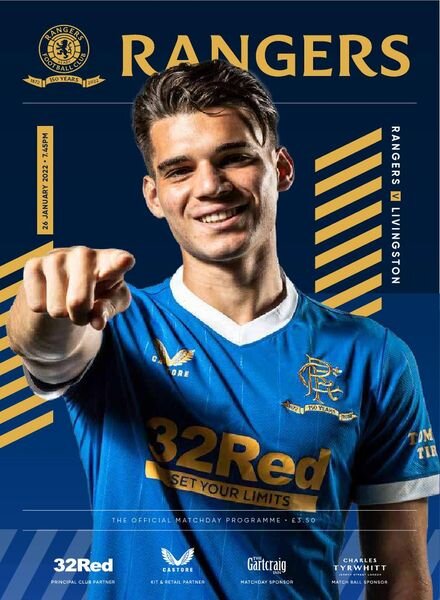 Rangers Football Club Matchday Programme – Rangers v Livingston – 26 January 2022 Cover