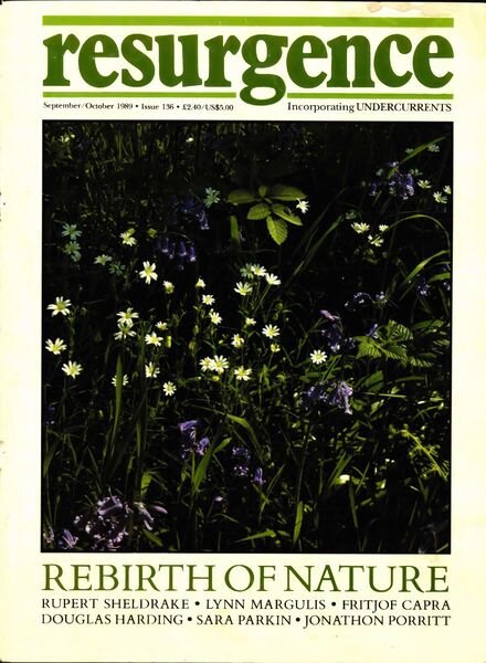 Resurgence & Ecologist – Resurgence, 136 – Sepember-October 1989 Cover