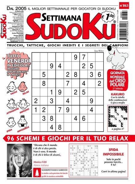 Settimana Sudoku – 23 febbraio 2022 Cover