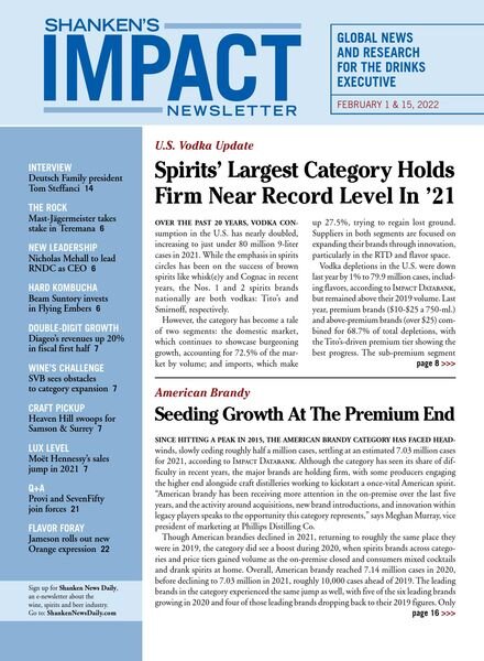 Shanken’s Impact Newsletter – February 01 2022 Cover
