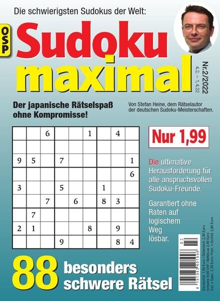 Sudoku Maximal – Nr 2 2022 Cover