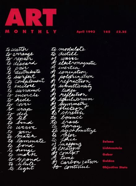 Art Monthly – April 1993 Cover