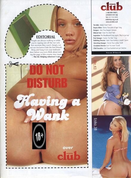 Club International – Volume 29 Nr 8 2000 Cover