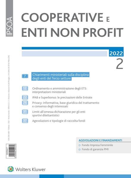 Cooperative e enti non profit – Febbraio 2022 Cover