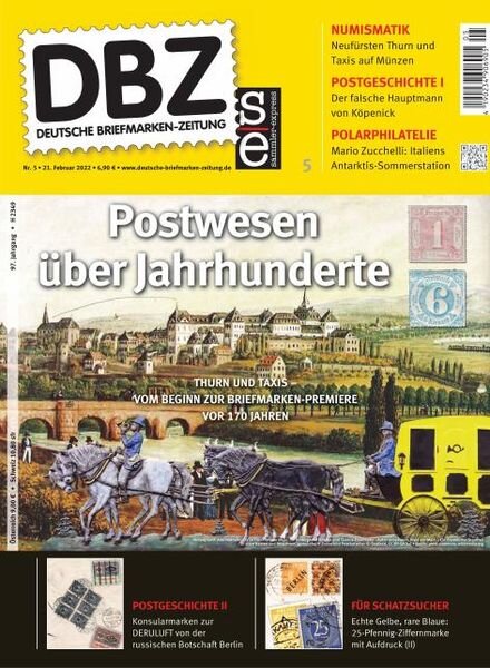 Deutsche Briefmarken-Zeitung – 21 Februar 2022 Cover