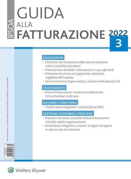 Guida alla Fatturazione – Marzo 2022 Cover