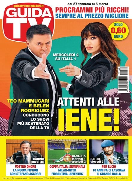 GuidaTV – 22 febbraio 2022 Cover