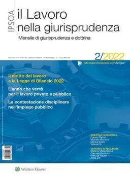 Il lavoro nella giurisprudenza – Febbraio 2022
