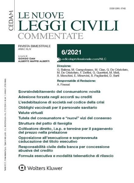 Le Nuove Leggi Civili Commentate – Dicembre 2021 Cover