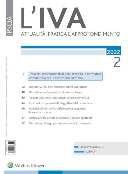 L’IVA – Febbraio 2022 Cover
