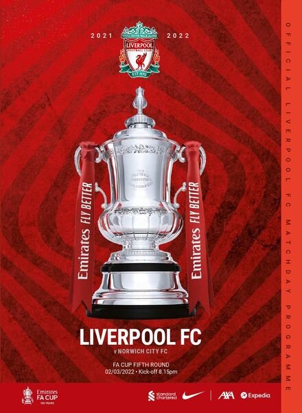 Liverpool FC Programmes – vs Norwich City FAC – 2 March 2022 Cover