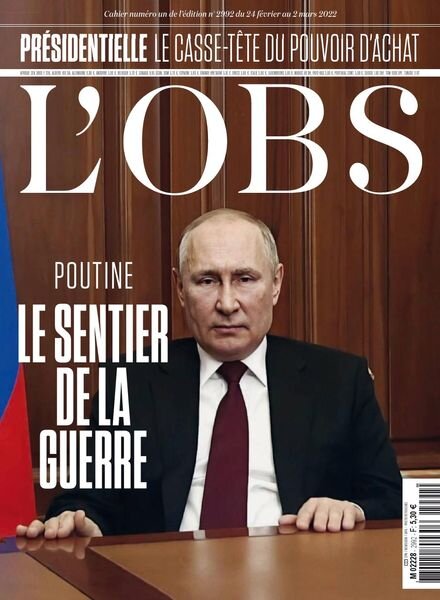 L’Obs – 24 Fevrier 2022 Cover