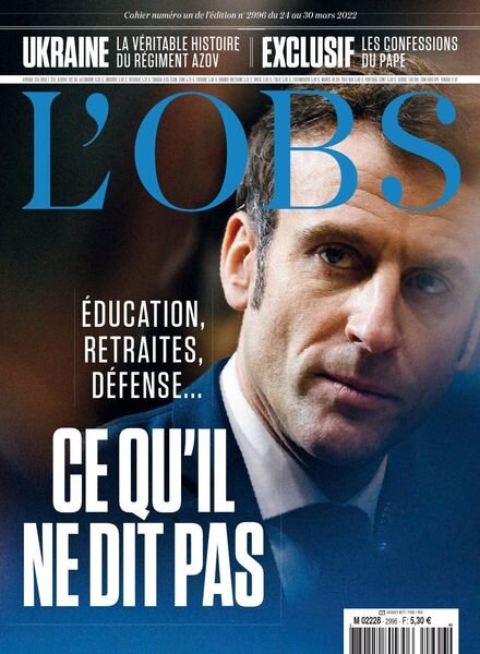 L’Obs – 24 Mars 2022 Cover
