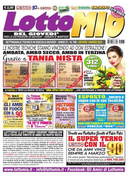 Lottomio del Giovedi – 4 Marzo 2022 Cover