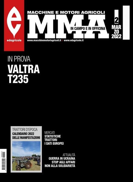 MMA Macchine e Motori Agricoli – Marzo 2022 Cover