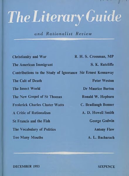 New Humanist – The Literary Guide December 1953 Cover