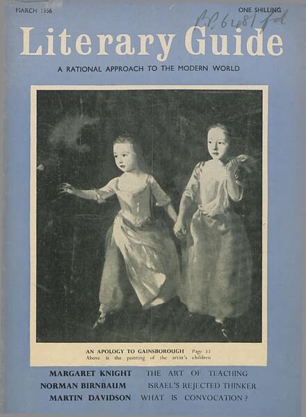 New Humanist – The Literary Guide March 1956 Cover