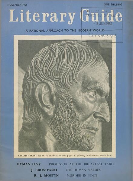New Humanist – The Literary Guide November 1955 Cover