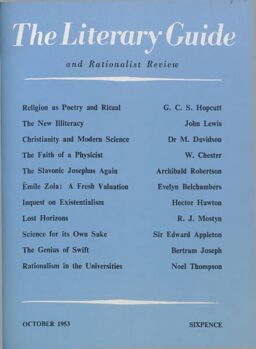 New Humanist – The Literary Guide October 1953