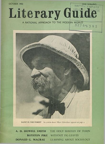 New Humanist – The Literary Guide October 1955 Cover