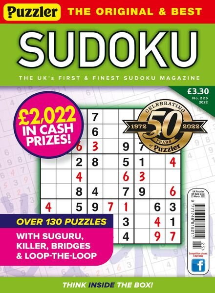 Puzzler Sudoku – February 2022 Cover