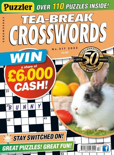 Puzzler Tea-Break Crosswords – March 2022 Cover
