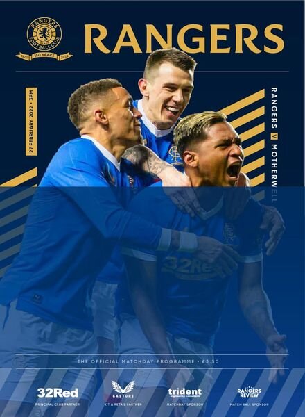 Rangers Football Club Matchday Programme – Rangers v Motherwell – 27 February 2022 Cover