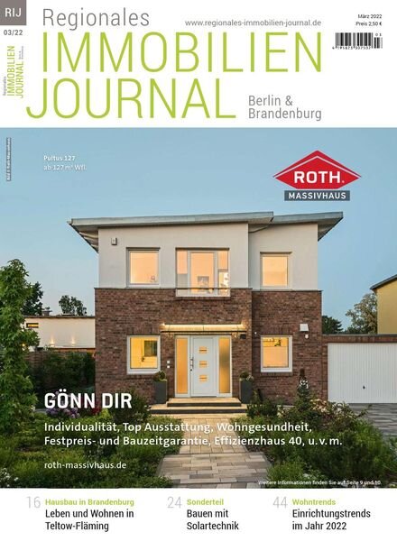 Regionales Immobilien Journal Berlin & Brandenburg – Marz 2022 Cover