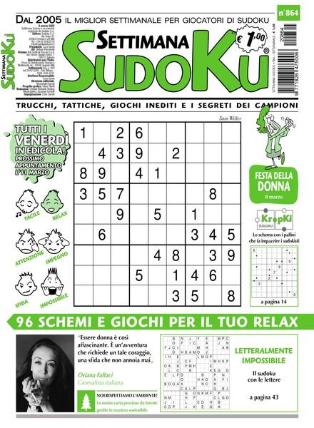 Settimana Sudoku – 02 marzo 2022 Cover