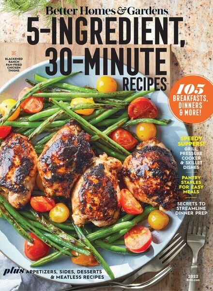 Better Homes & Gardens – 5 Ingredient 30 Minute Recipes – March 2022 Cover