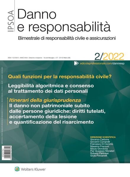 Danno e Responsabilita – Aprile 2022 Cover