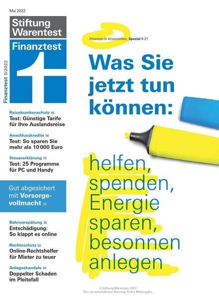 Finanztest – Mai 2022 Cover