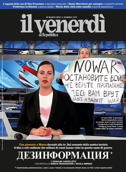 Il Venerdi di Repubblica – 25 Marzo 2022 Cover