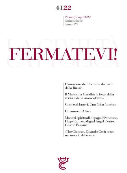 La Civilta Cattolica – 19 Marzo 2022 Cover