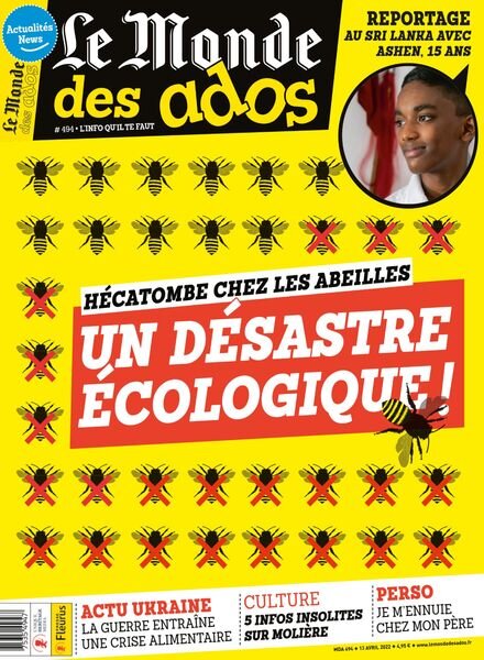 Le Monde des Ados – 13 Avril 2022 Cover