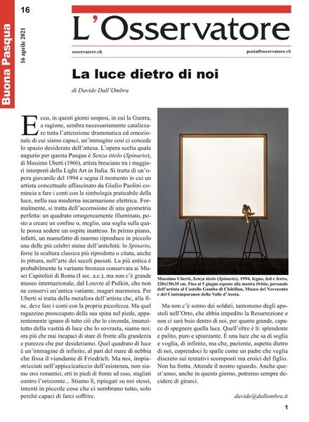 L’Osservatore – 16 aprile 2022 Cover