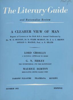 New Humanist – The Literary Guide October 1951