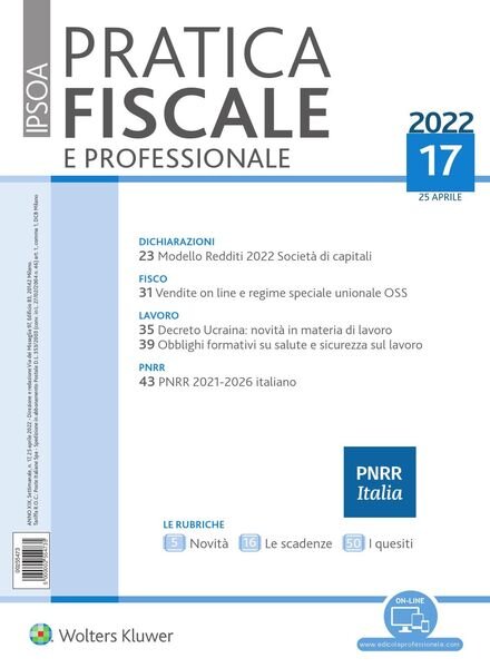 Pratica Fiscale e Professionale – 25 Aprile 2022 Cover