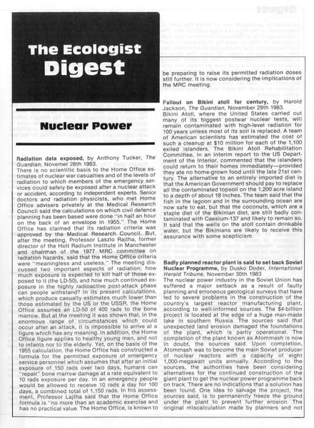 Resurgence & Ecologist – Digest Vol 14 N 1 – 1984 Cover