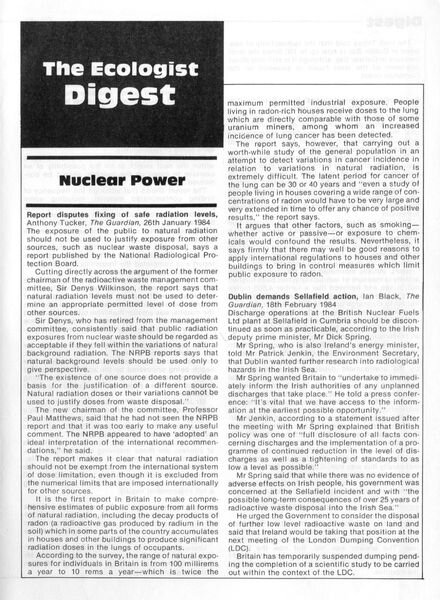 Resurgence & Ecologist – Digest Vol 14 N 2 – 1984 Cover