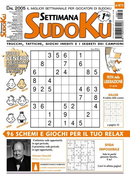 Settimana Sudoku – 20 aprile 2022 Cover
