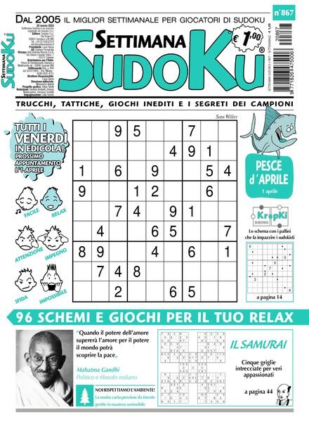 Settimana Sudoku – 23 marzo 2022 Cover